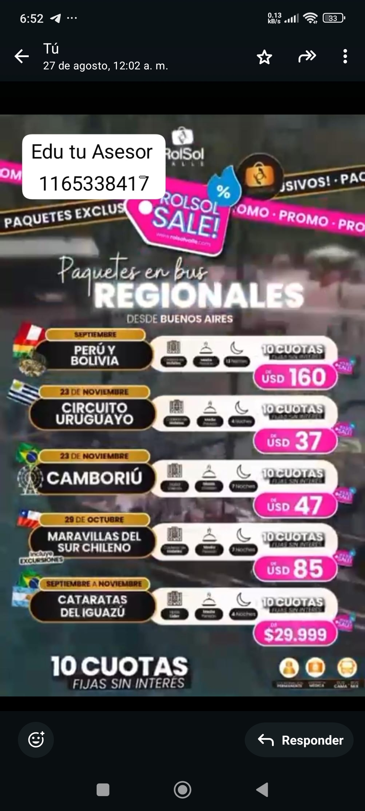 PAQUETE EN BUS REGIONALES