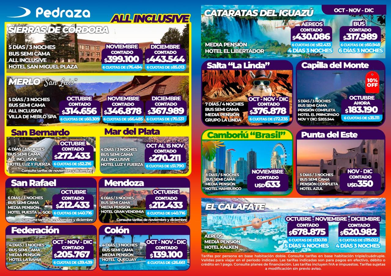 VARIOS DESTINOS PEDRAZA