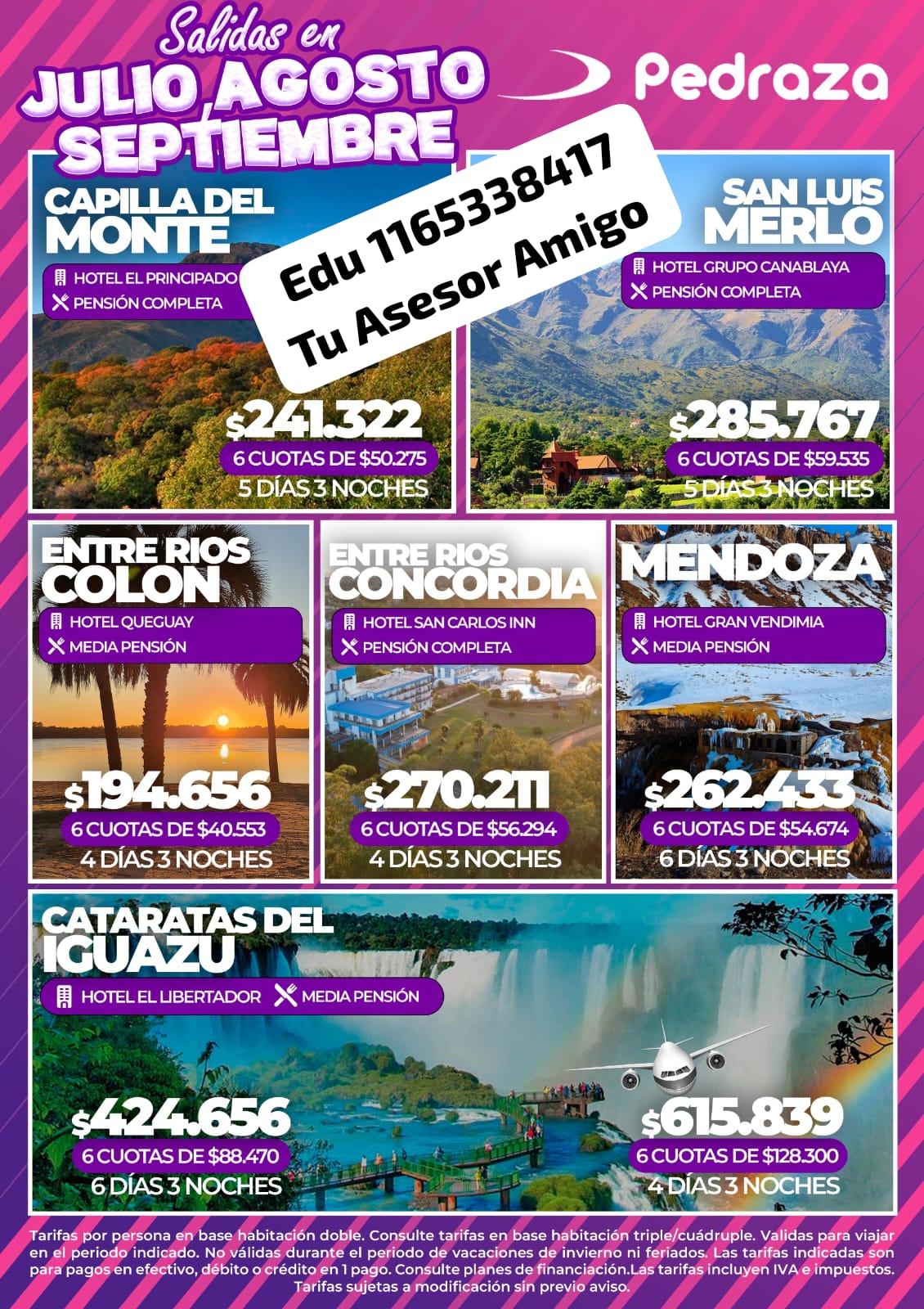 PEDRAZA: JULIO - AGOSTO - SEPTIEMBRE 2026